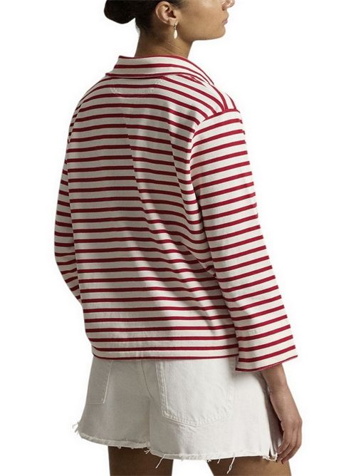 felpa donna a righe bianco e rosso Ralph Lauren | 211A12733002